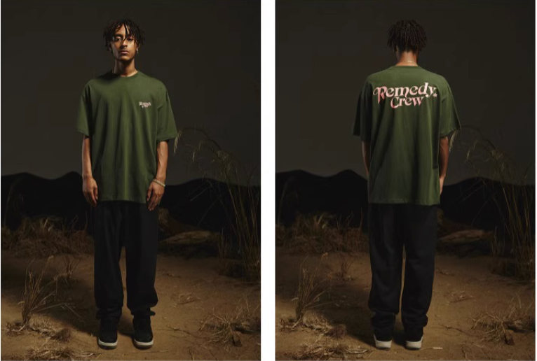 Remedy Gothic Font Logo Print Basic Tee | Face 3 Face