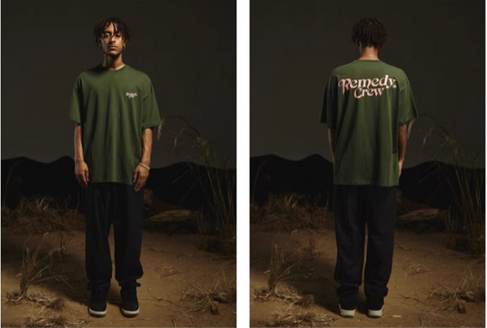 Remedy Gothic Font Logo Print Basic Tee | Face 3 Face