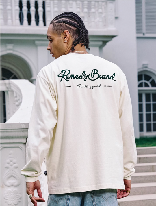 Remedy Script Print Long Sleeve Tee | Face 3 Face