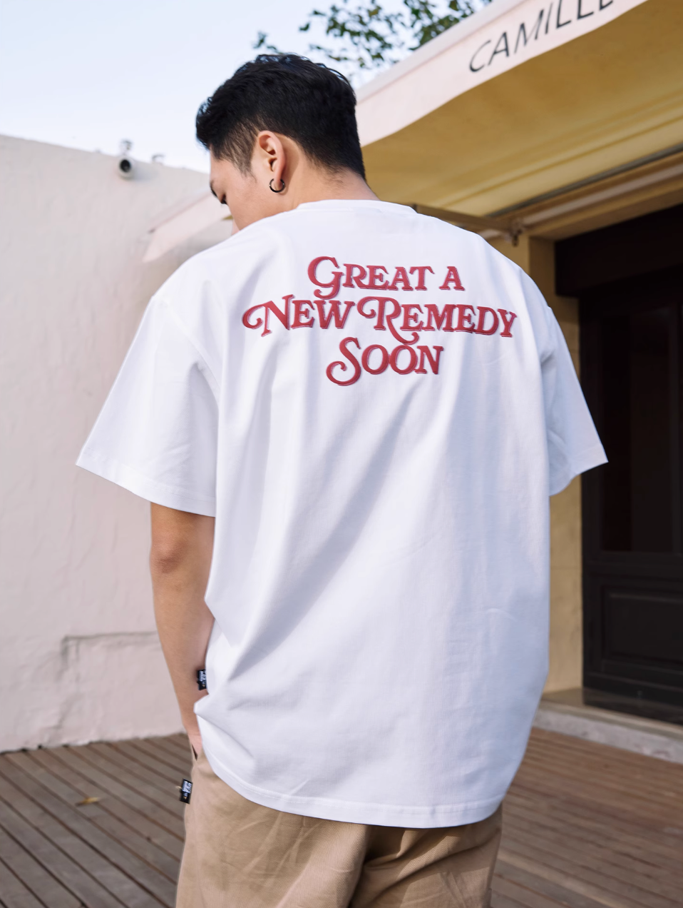 Remedy GREAT A NEW REMEDY SOON Foam Print Cool Touch Tee | Face 3 Face