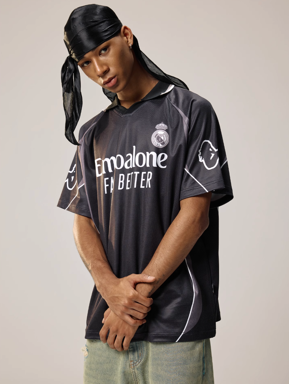 Remedy Emoalone Print Inspired Soccer Jersey Polo Shirt | Face 3 Face