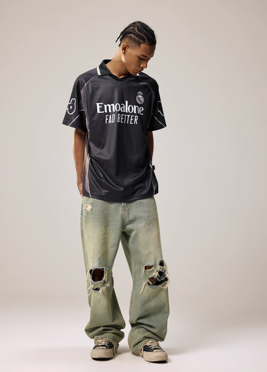 Remedy Emoalone Print Inspired Soccer Jersey Polo Shirt | Face 3 Face