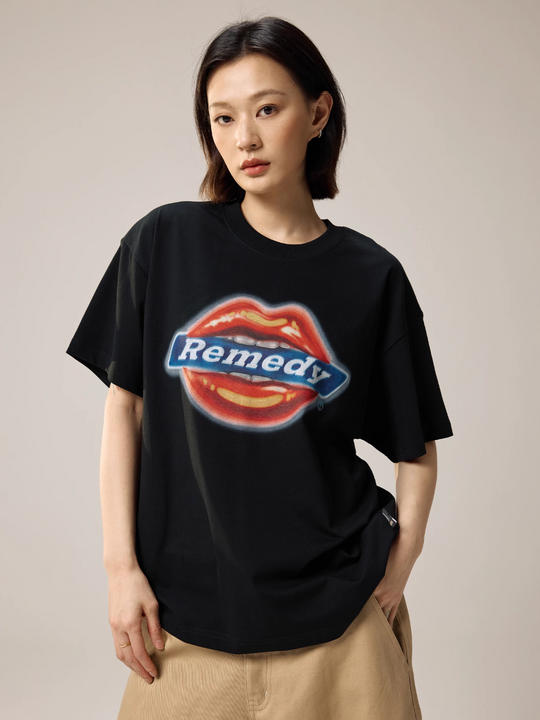Remedy Airbrushed Kiss Lips Print Tee | Face 3 Face