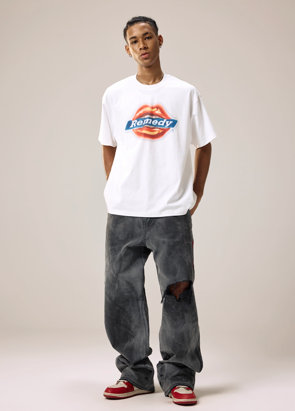 Remedy Airbrushed Kiss Lips Print Tee | Face 3 Face