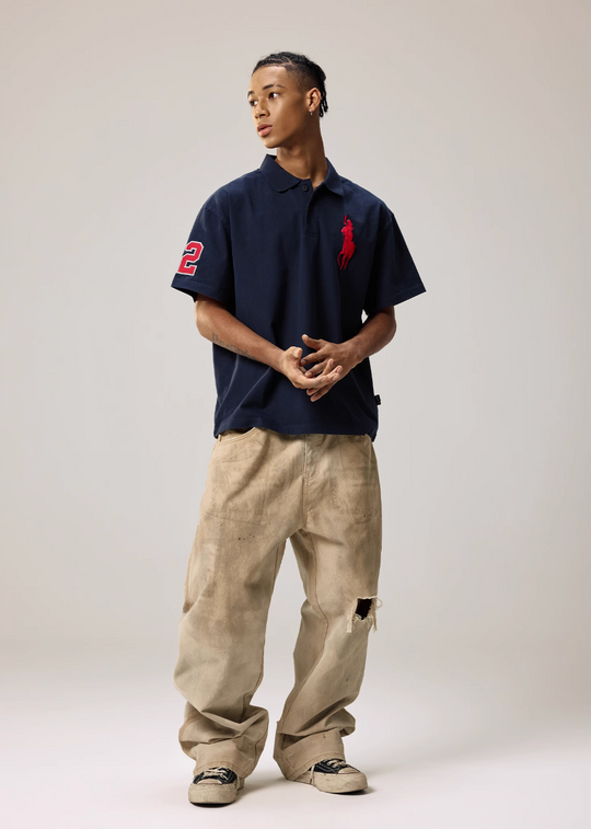 Remedy Cocktail Glass Girl Embroidery Polo Shirt | Face 3 Face