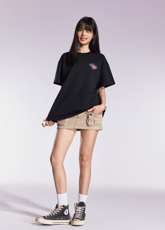 Remedy Blue and Red Love Heart Rhinestone Tee | Face 3 Face