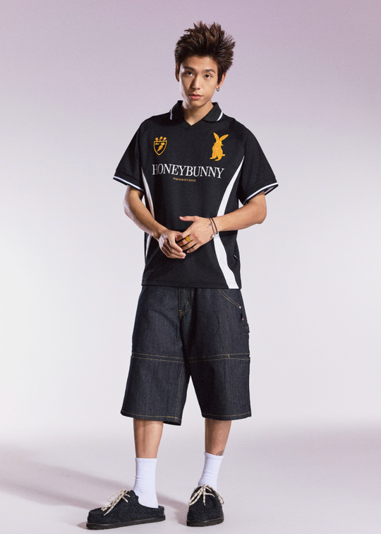 Remedy HONEYBUNNY Rabbit Embroidered Soccer Jersey Polo Shirt | Face 3 Face