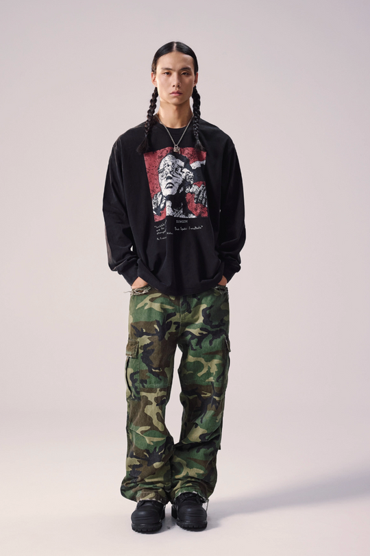 Remedy Distressed Camouflage Work Cargo Pants | Face 3 Face