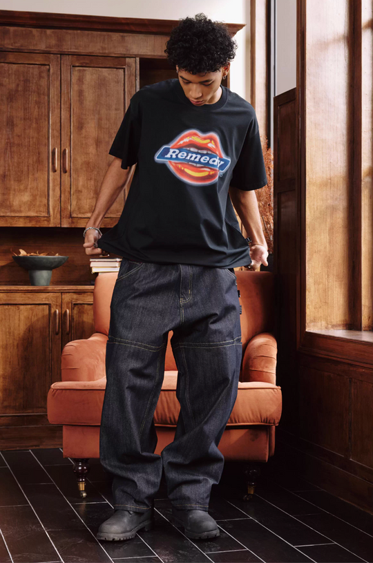 Remedy Stitched Side Pocket Baggy Jeans | Face 3 Face