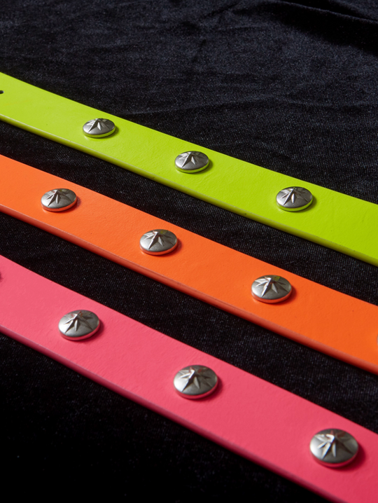 Remedy Neon Metal Studded Leather Belt | Face 3 Face