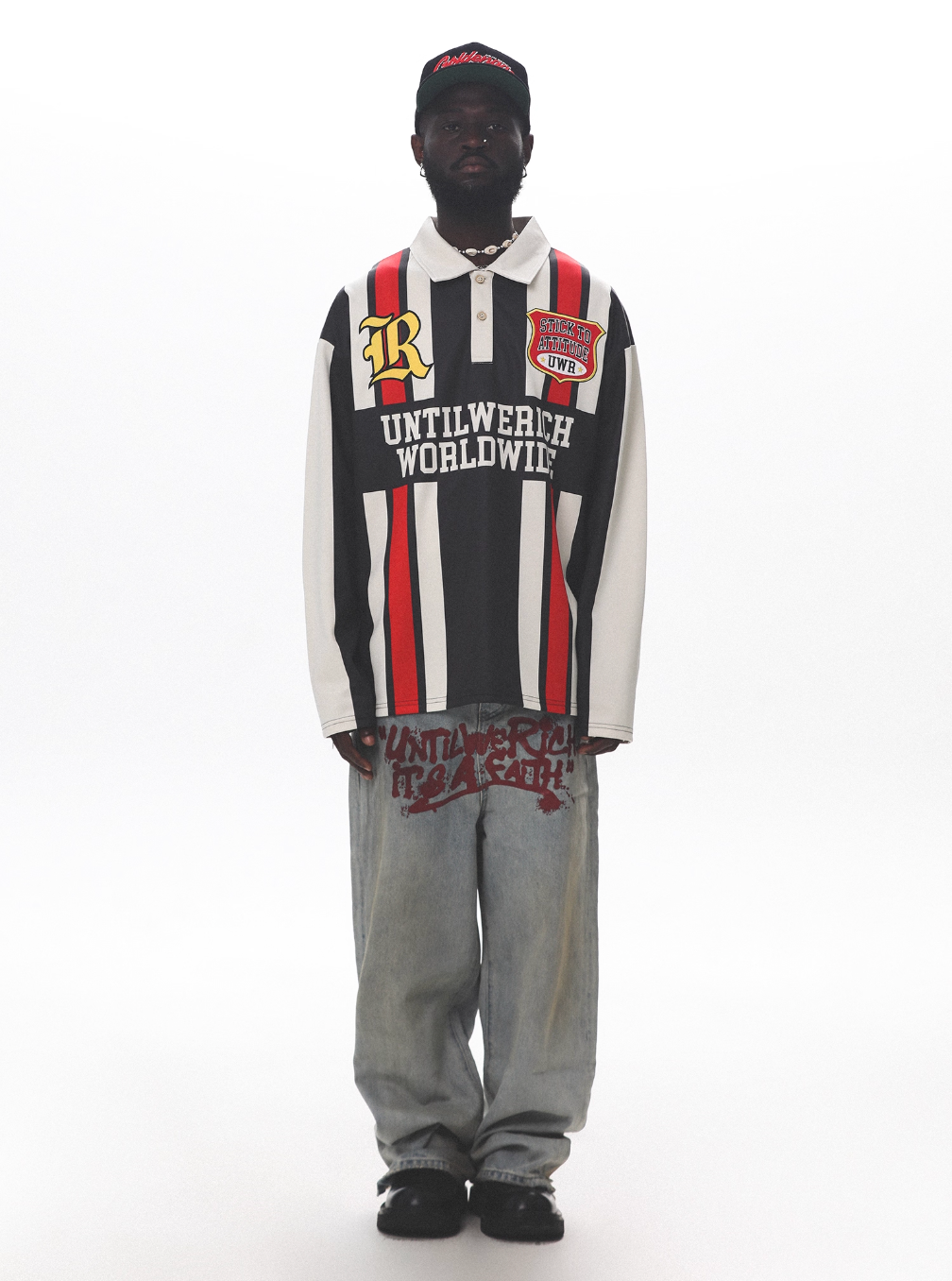 UNTILWERICH Contrast Stitch Long Sleeve Polo Jersey | Face 3 Face