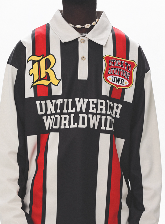 UNTILWERICH Contrast Stitch Long Sleeve Polo Jersey | Face 3 Face