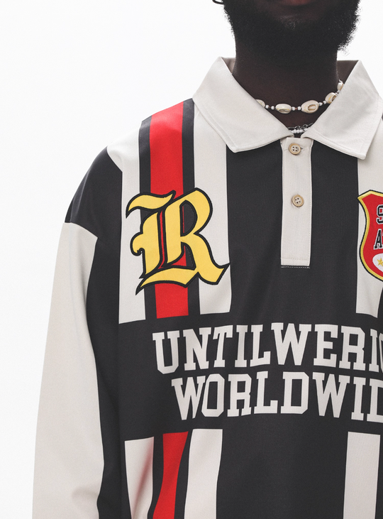 UNTILWERICH Contrast Stitch Long Sleeve Polo Jersey | Face 3 Face