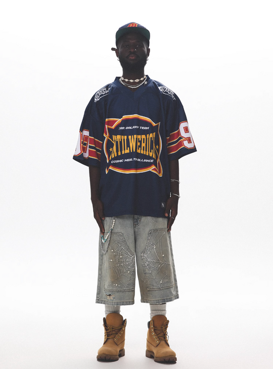 UNTILWERICH Vintage Graphic Mesh Hockey Jersey | Face 3 Face