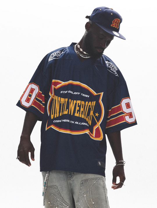 UNTILWERICH Vintage Graphic Mesh Hockey Jersey | Face 3 Face