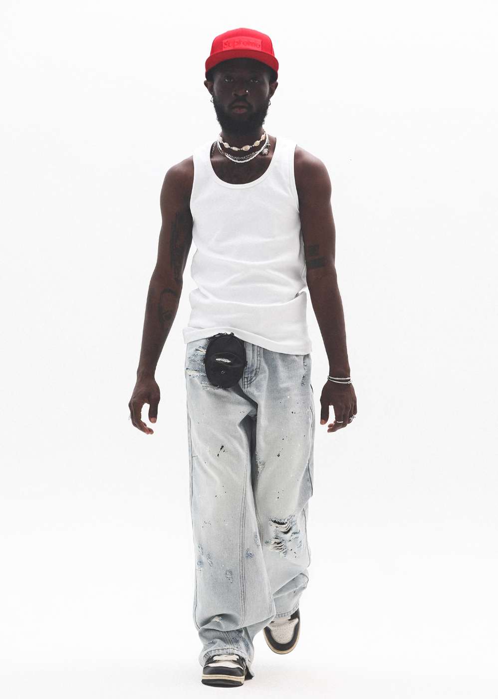 UNTILWERICH Washed Distressed Splash Ink Jeans | Face 3 Face