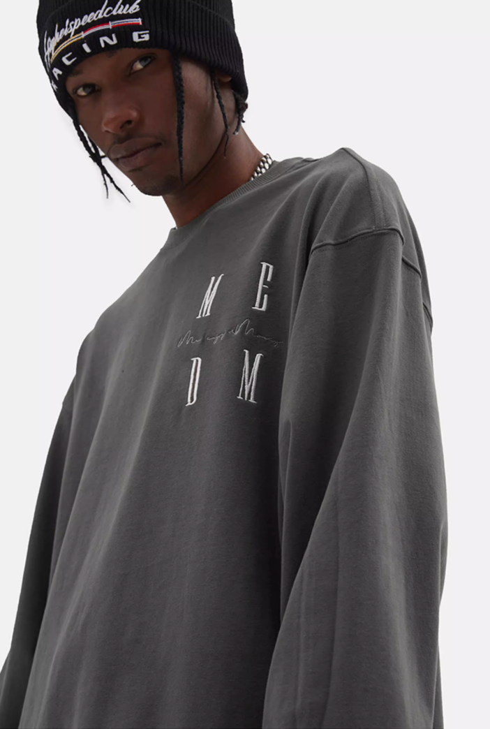 MEDM Standard Logo Embroidered Long Sleeve Tee | Face 3 Face