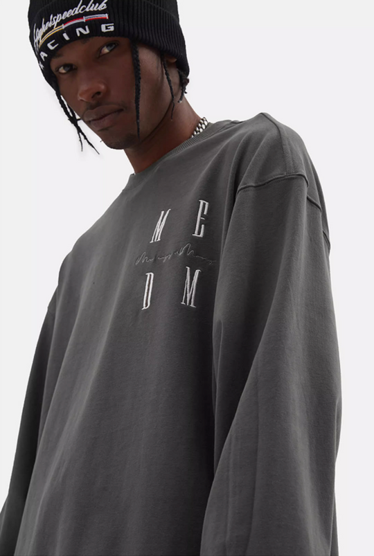 MEDM Standard Logo Embroidered Long Sleeve Tee | Face 3 Face
