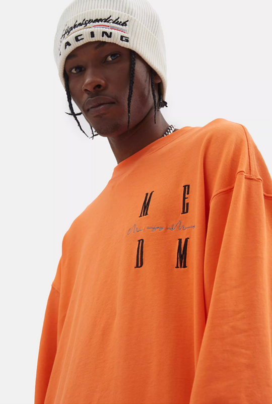 MEDM Standard Logo Embroidered Long Sleeve Tee | Face 3 Face