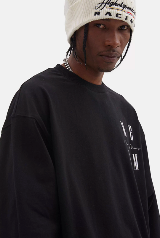 MEDM Standard Logo Embroidered Long Sleeve Tee | Face 3 Face