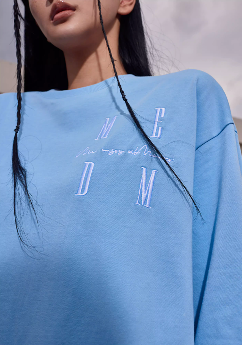 MEDM Standard Logo Embroidered Long Sleeve Tee | Face 3 Face
