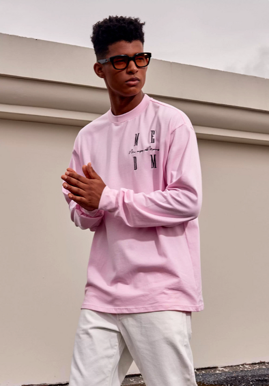 MEDM Standard Logo Embroidered Long Sleeve Tee | Face 3 Face