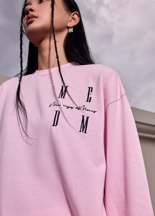 MEDM Standard Logo Embroidered Long Sleeve Tee | Face 3 Face