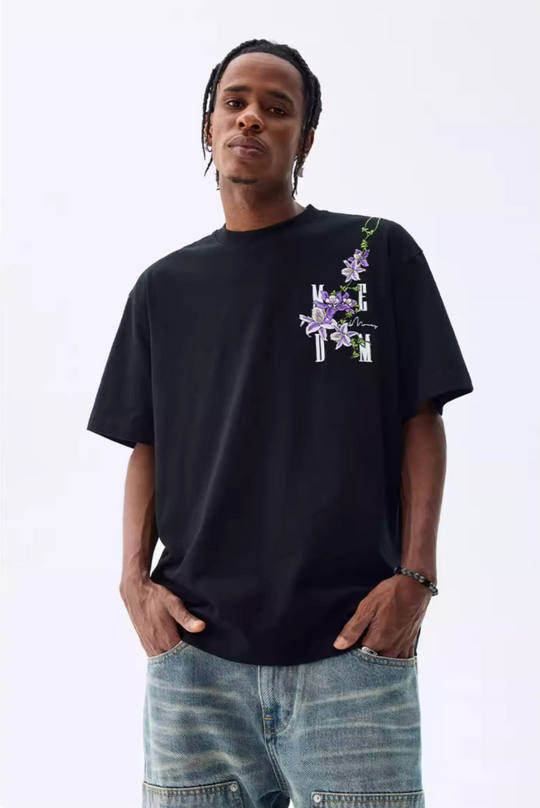 MEDM Vine Flower Embroidered Logo Tee | Face 3 Face