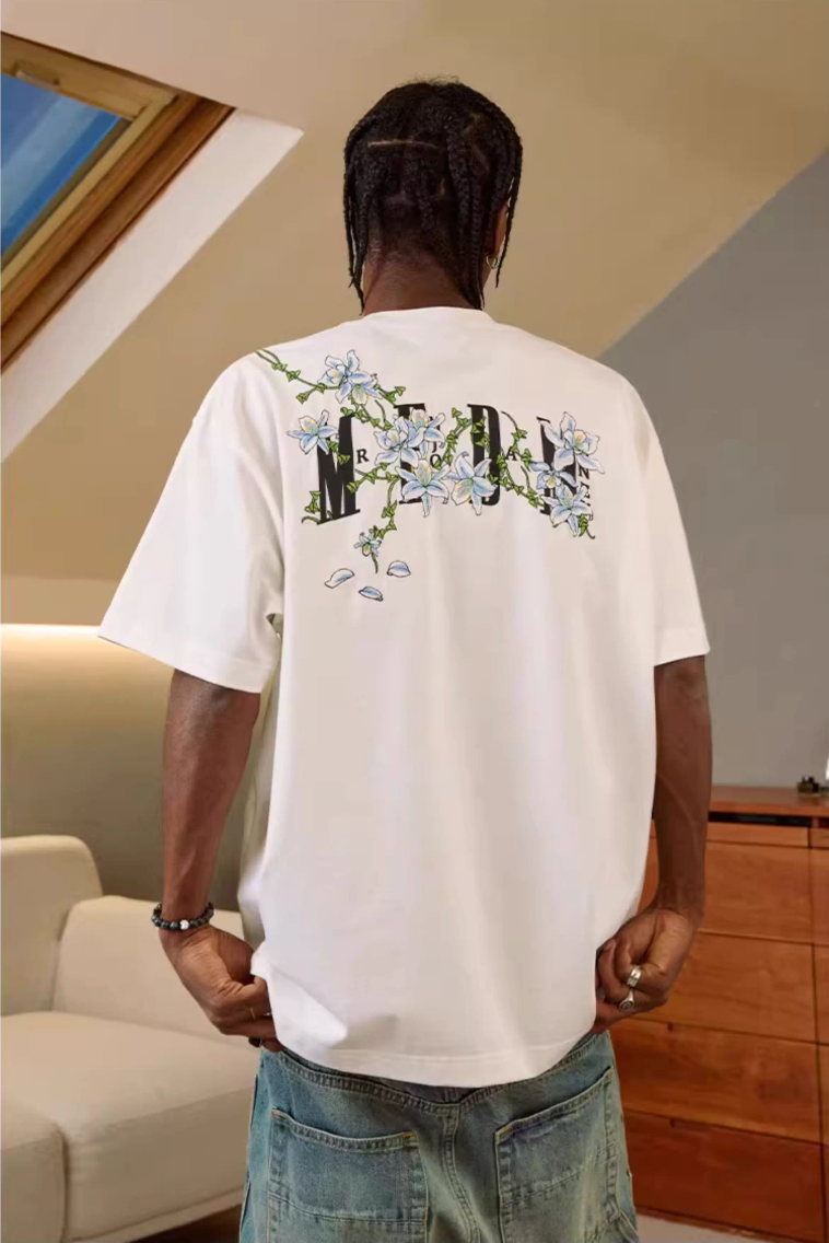 MEDM Vine Flower Embroidered Logo Tee | Face 3 Face