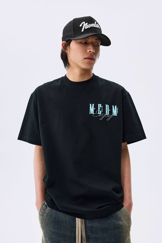 MEDM Contrast Color Logo Print Tee | Face 3 Face