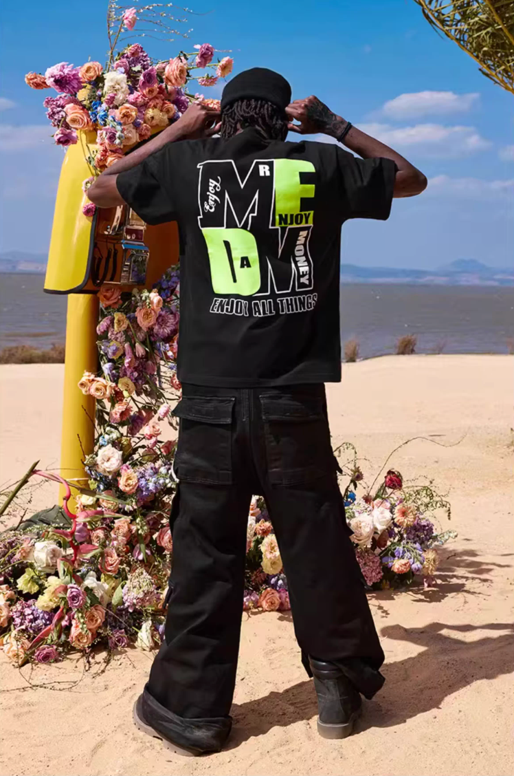 MEDM Colorblock Logo Print Tee | Face 3 Face