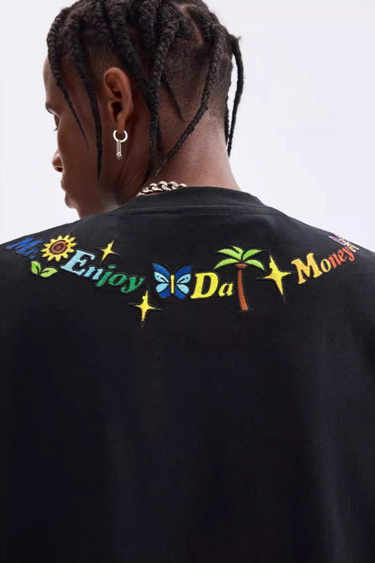 MEDM Butterfly Embroidered Neckline Tee | Face 3 Face