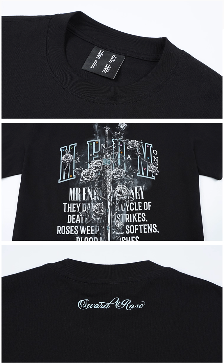 MEDM Sword and Rose Multicolor Diamond Tee | Face 3 Face