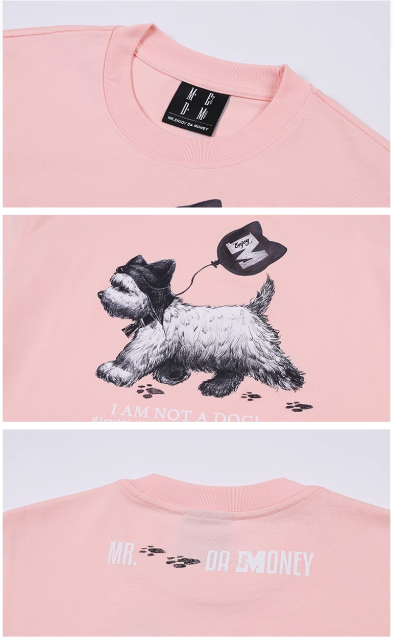 MEDM Cat Ear Hat Puppy Balloon Print Tee | Face 3 Face