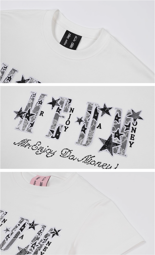MEDM Star Lace Patch Logo Tee | Face 3 Face