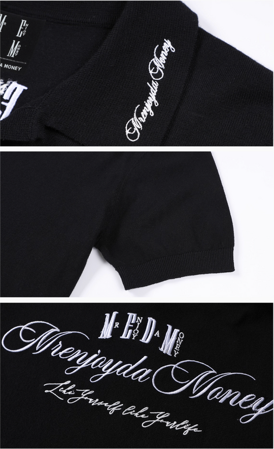 MEDM Handwriting Embroidery Knit Polo | Face 3 Face