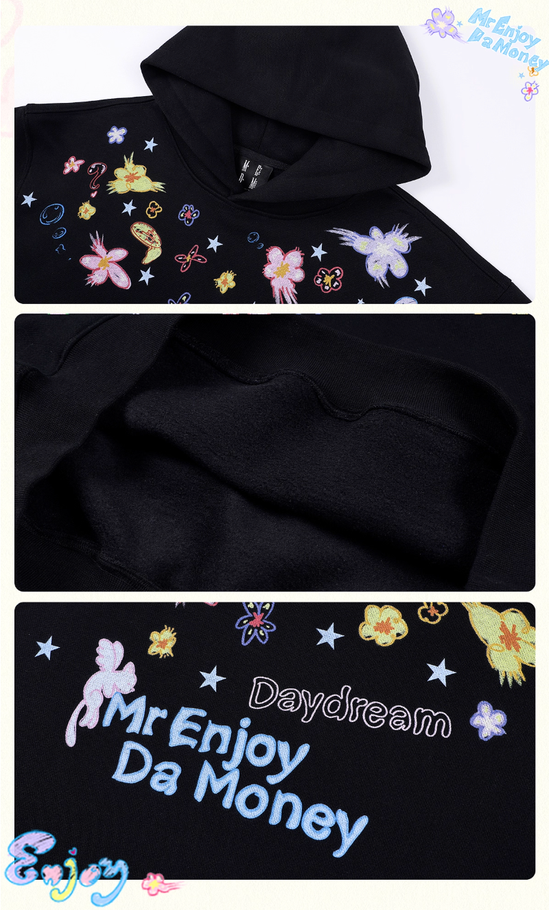 MEDM Graffiti Flower Print Hoodie | Face 3 Face