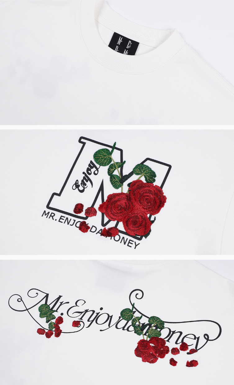 MEDM Big M Flower Embroidered Long Sleeve Tee | Face 3 Face