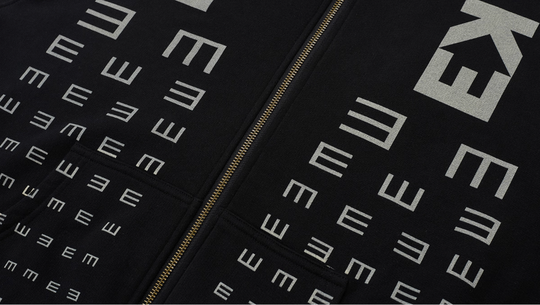 EVILKNIGHT(EK) Eye Chart Logo Print Zip Up Hoodie | Face 3 Face