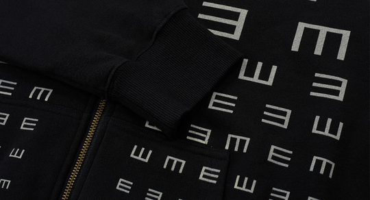 EVILKNIGHT(EK) Eye Chart Logo Print Zip Up Hoodie | Face 3 Face