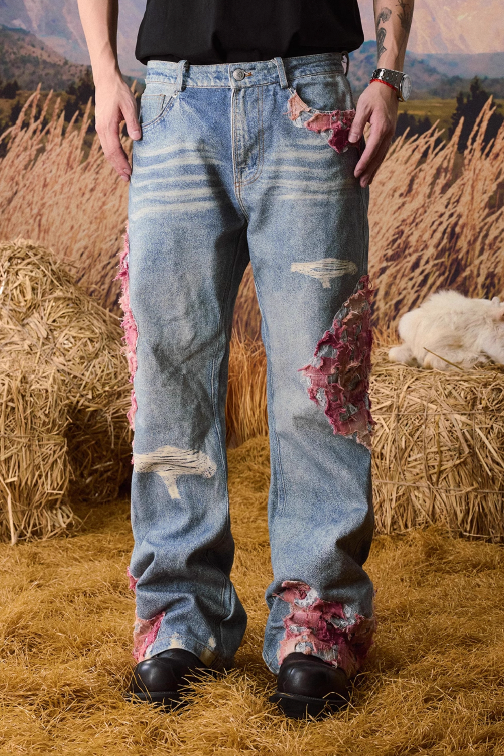 YADcrew Evening Lace Print Denim Jeans | Face 3 Face