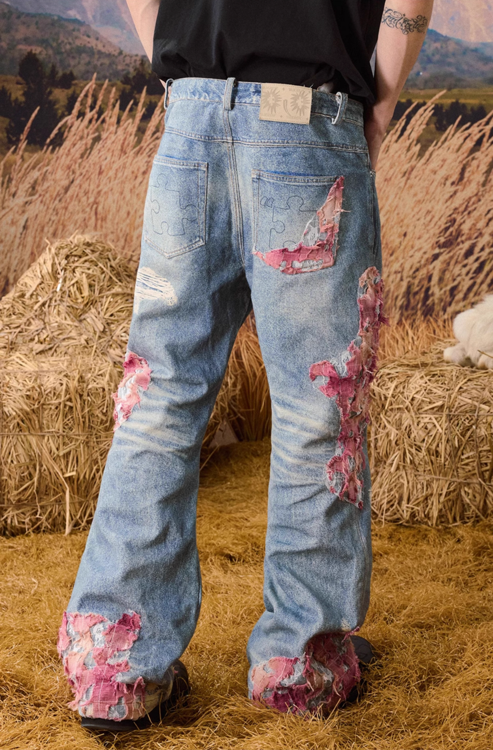 YADcrew Evening Lace Print Denim Jeans | Face 3 Face