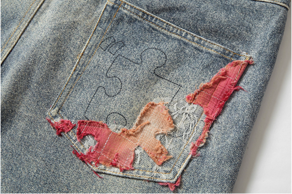 YADcrew Evening Lace Print Denim Jeans | Face 3 Face