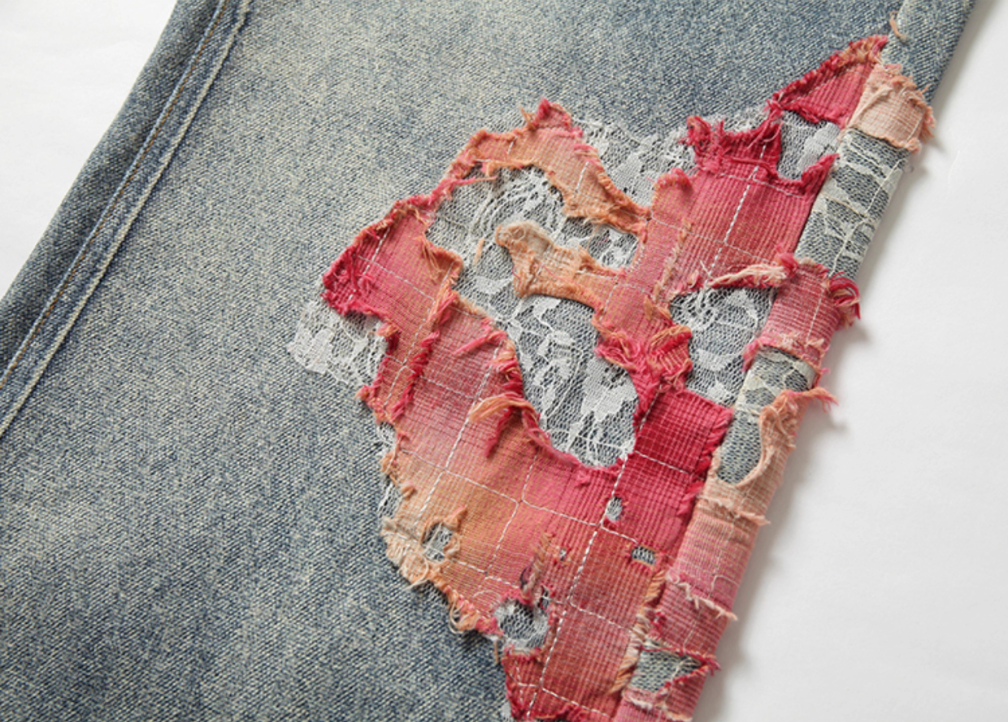 YADcrew Evening Lace Print Denim Jeans | Face 3 Face