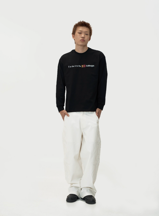 EVILKNIGHT(EK) Flag Logo Print Long Sleeve Tee | Face 3 Face