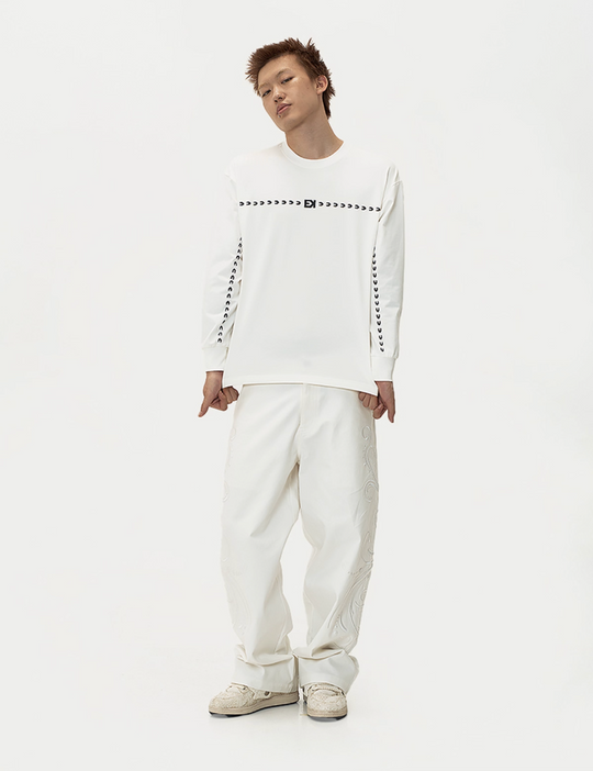 EVILKNIGHT(EK) Love Embroidered Casual Wide Pants | Face 3 Face