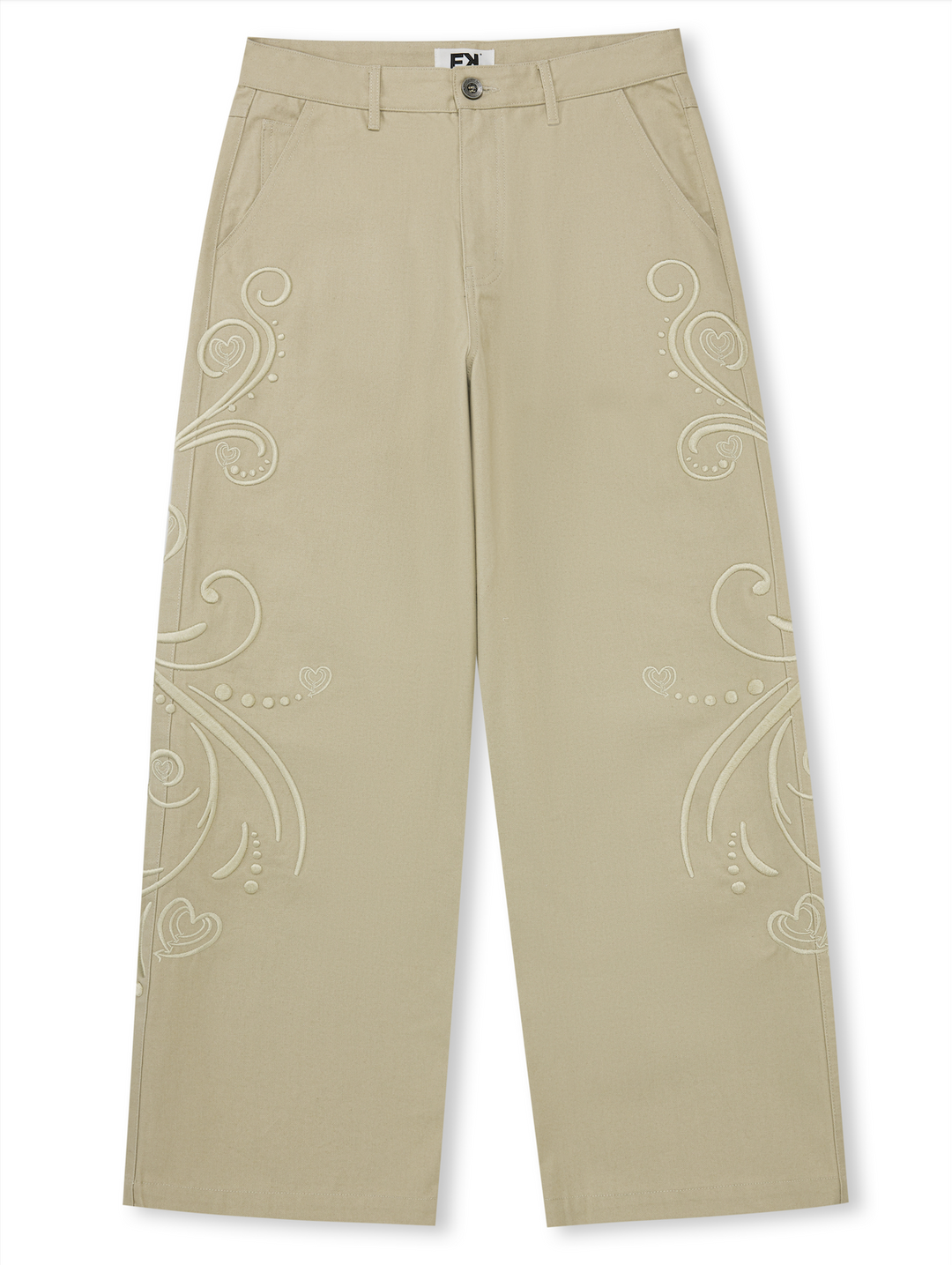 EVILKNIGHT(EK) Love Embroidered Casual Wide Pants | Face 3 Face