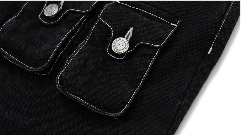 EVILKNIGHT(EK) Multi Pocket Button Fly Canvas Pants | Face 3 Face