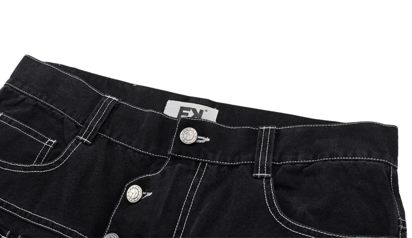 EVILKNIGHT(EK) Multi Pocket Button Fly Canvas Pants | Face 3 Face