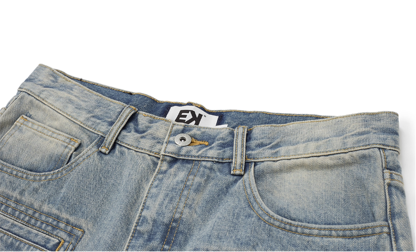 EVILKNIGHT(EK) Washed Distressed Utility Jeans | Face 3 Face